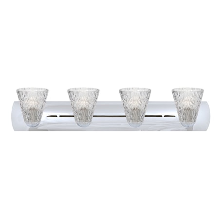 Besa Lighting Nico 5 Vanity, Clear Stone, Chrome, 4x60W Incandescent 4WZ-NICO5CL-CR